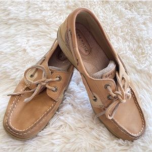 Sperry Topsiders Tan Leather Loafers Womens 6 Wide